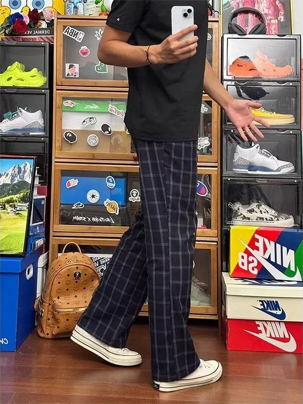 Pantalones deportivos informales para hombre, mallas rectas holgadas, pantalones largos, ropa diaria juvenil, finos, americanos, de verano