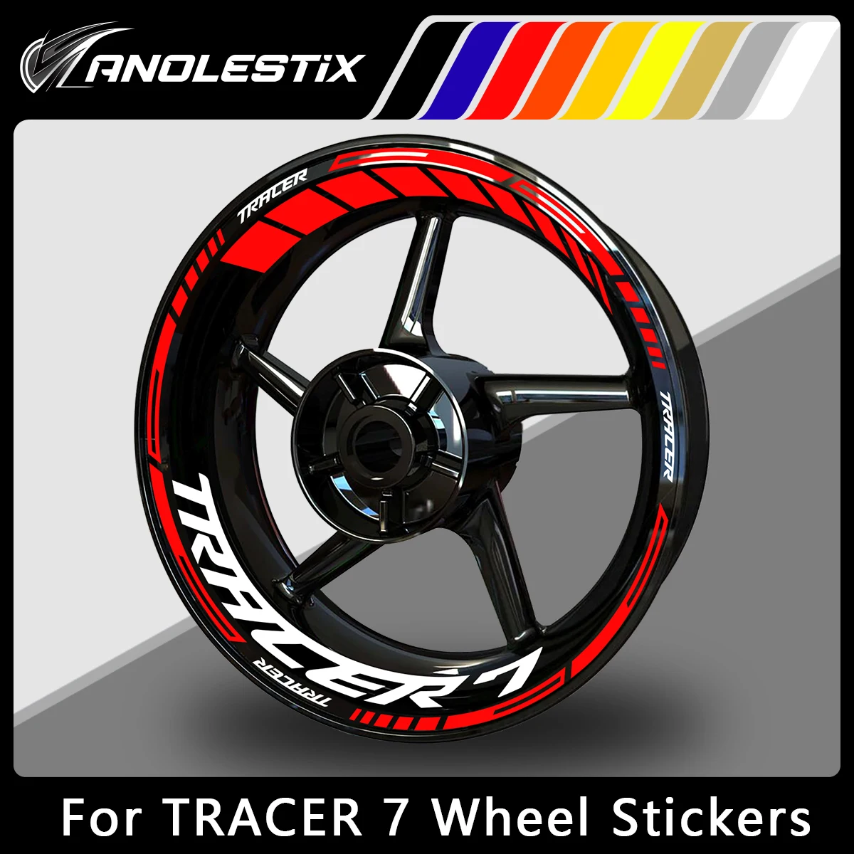 AnoleStix Reflective Motocicleta Roda Adesivo, Hub Decal, Rim Stripe Tape para YAMAHA TRACER7, TRACER7GT