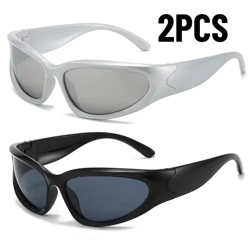 2/3 Stück modische Sonnenbrillen für Männer und Frauen, hochwertige Y2K-Quadrat-Fahrradbrillen, widerstandsfähige Sonnenbrillen für Outdoor-Wanderungen, UV400 – Detail 9