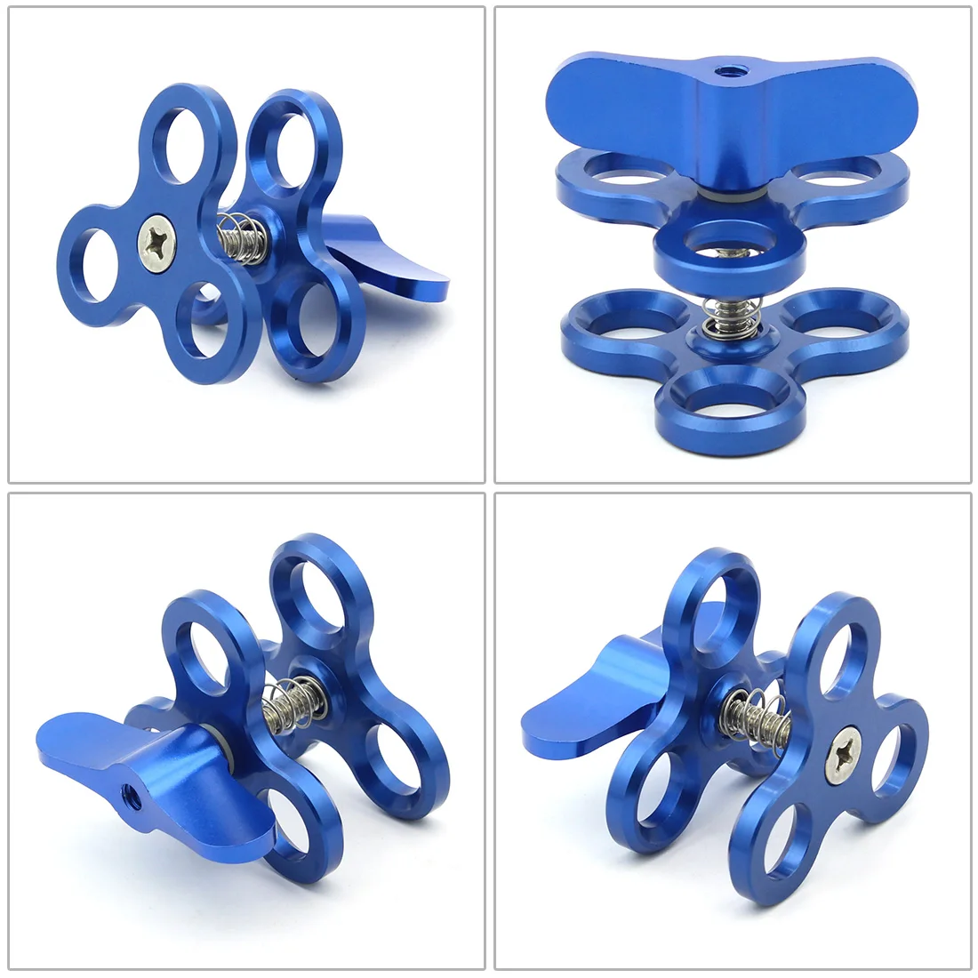 Dreifach-Schmetterlings clip 1 "Kugelkopf-Befestigungs halterung für Gopro 13 Insta360 x4 Tauch schale Ring Licht kugel klemme Stativ kugel adapter – Detail 29