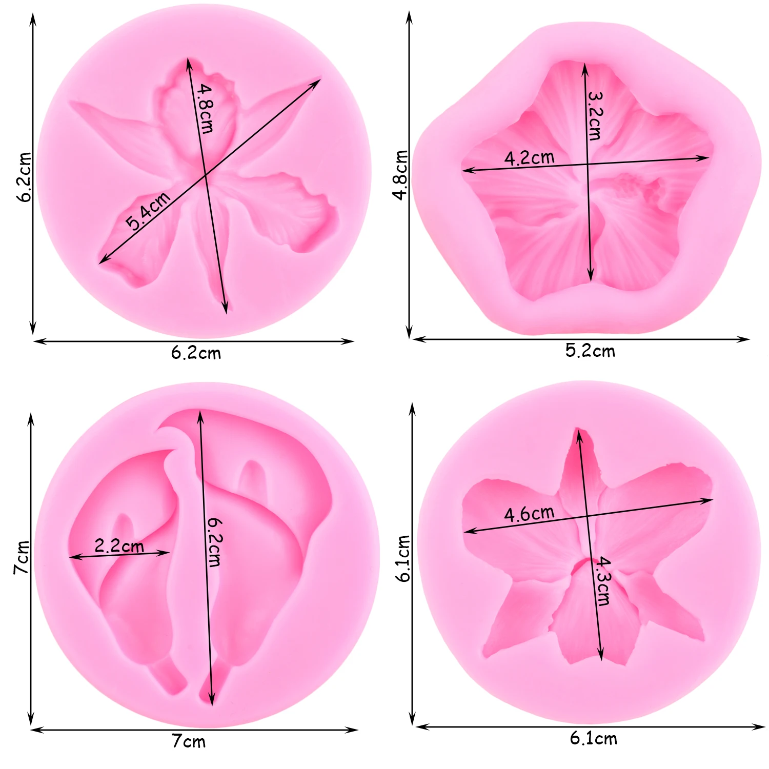 Rrchid Flower Silicone Mold Calla Lily Hibiscus Flower Fondant Molds DIY Cake Decorating Tools Cupcake Candy Chocolate Moulds