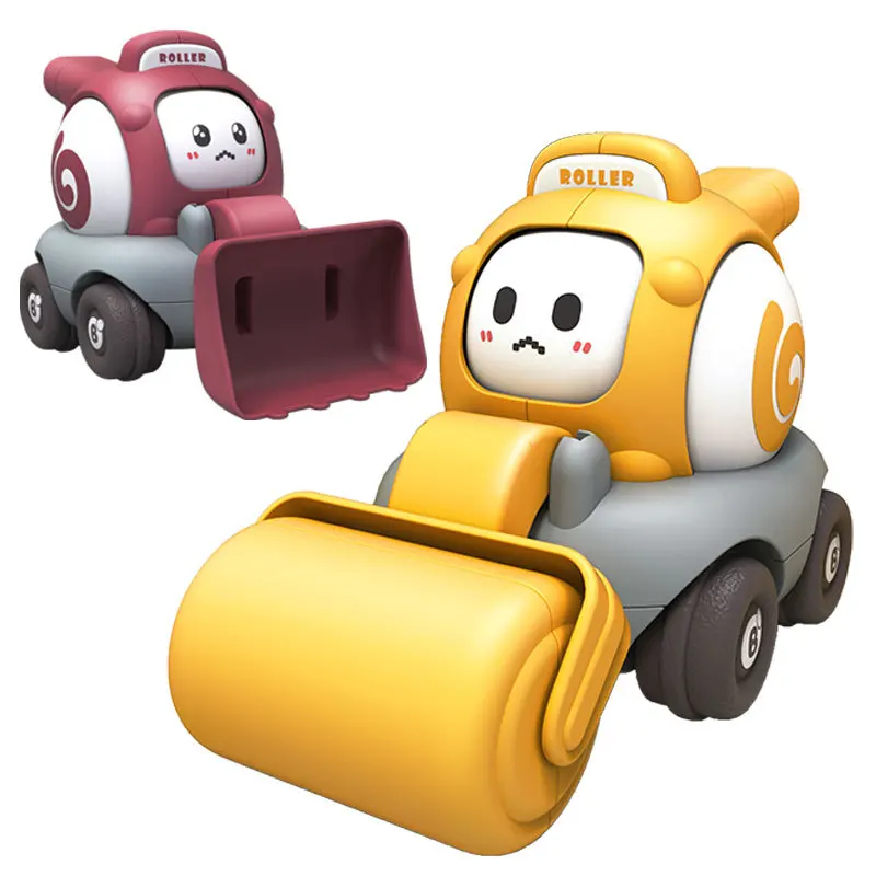 

Children's cartoon toy car whistle car inertia pull back inspired puzzle excavator construction car boy