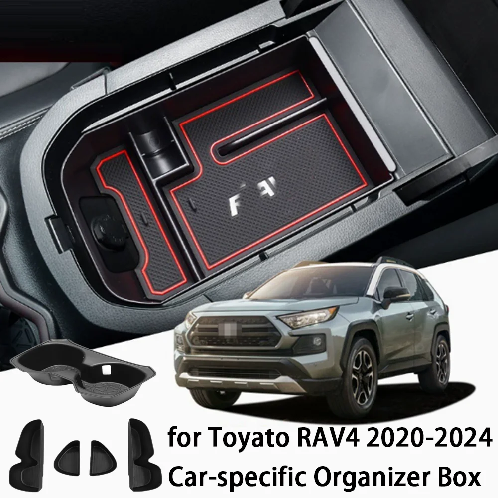 Органайзер-подлокотник для Toyota RAV4 2020-2024, экологичный АБС-пластик, легко чистится, прочный, с подстаканником из ТПЭ Органайзер-подлокотник для Toyota RAV4 2020-2024, экологичный АБС-пластик, легко чистится, прочный, с подстаканником из ТПЭ