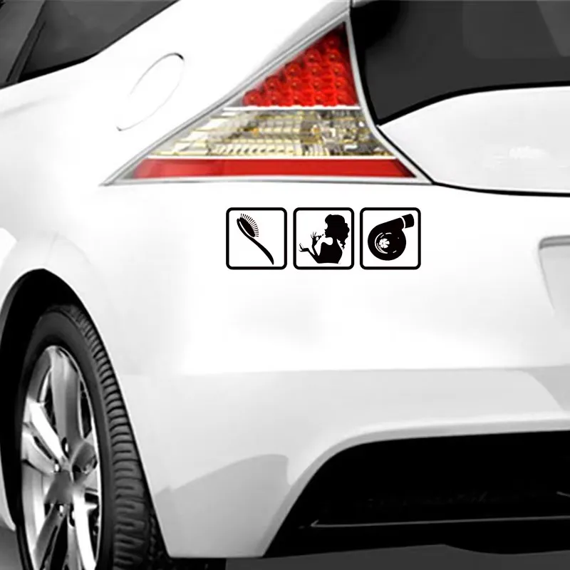 17*5.4 سم فرشاة فتاة توربو تصميم التصميم نافذة الوفير دراجة نارية الملحقات ملصقات السيارات الفينيل الزخرفية #2