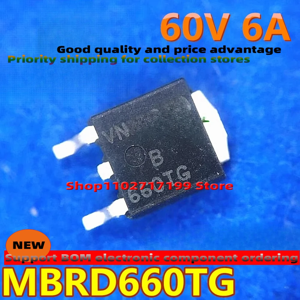 10 ชิ้น/ล็อต 60V 6A MBRD660TG B660TG B660T TO252