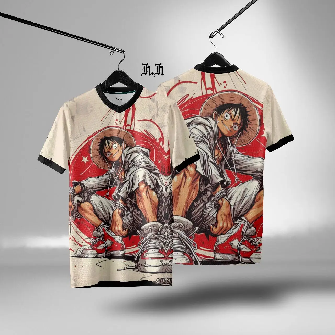 

Футболка One Piece Luffy Streetwear Anime с полной сублимационной печатью Hypebeast для мужчин и женщин, повседневная уличная одежда
