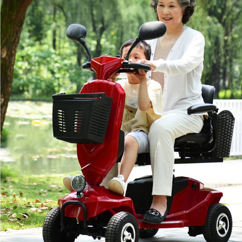 

\Four wheeled electric family small two person pick-up and drop off for children, disabled electric scooters,