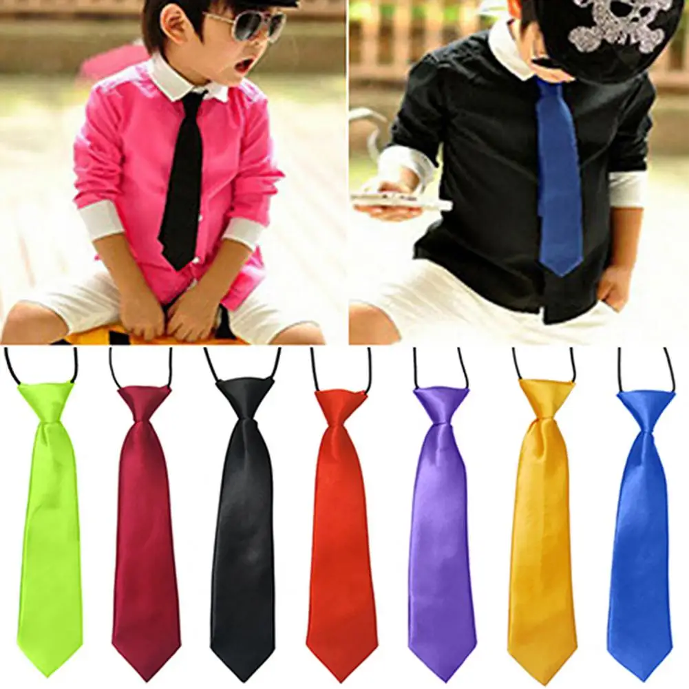 

Fashion Necktie Breathable Elastic Solid Color Boy Stain Necktie for Wedding