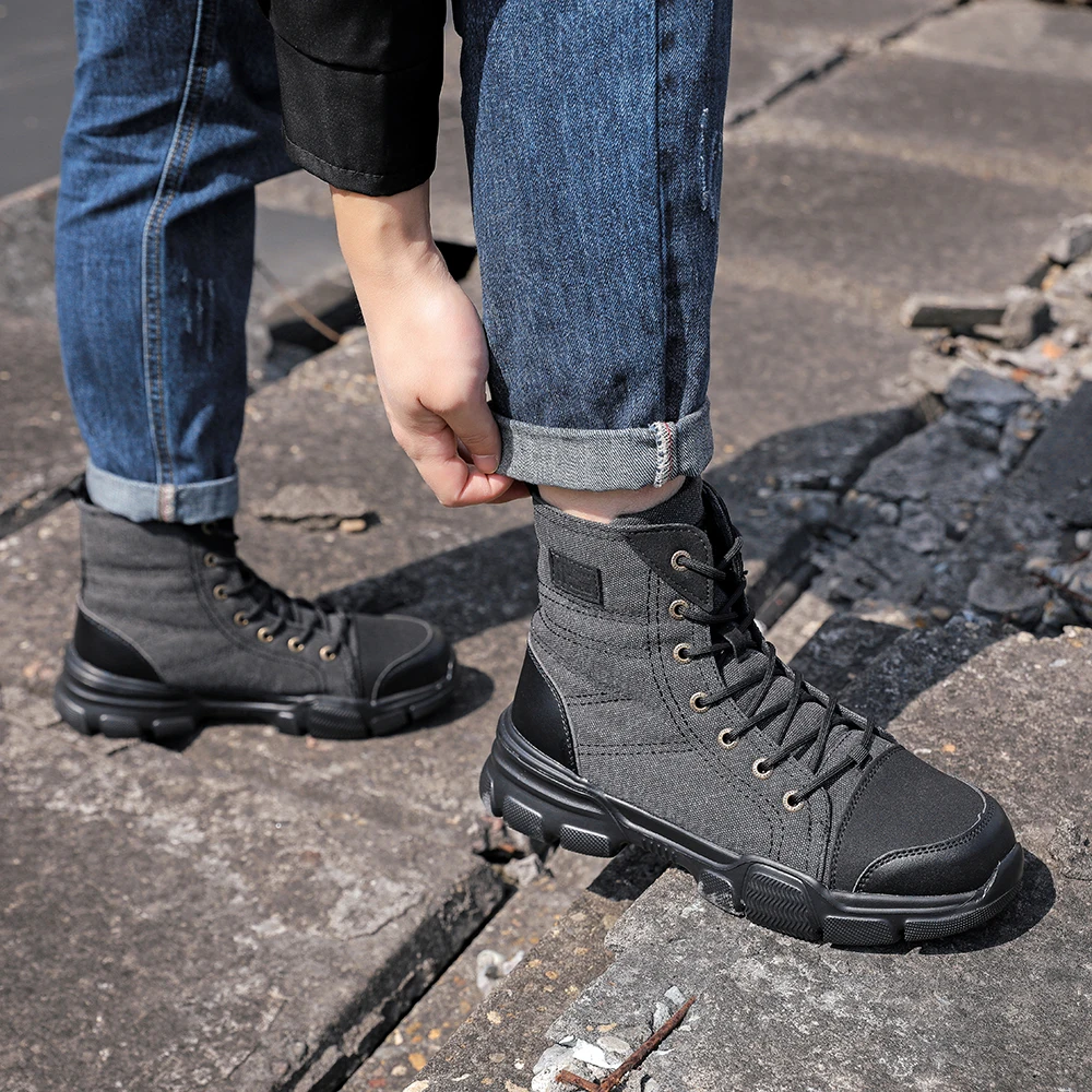 أحذية أمان أحذية بمقدمة فولاذية للرجال أحذية رياضية مريحة وناعمة للعمل مضادة للثقب ومضادة للتحطيم أحذية عمل أحذية واقية