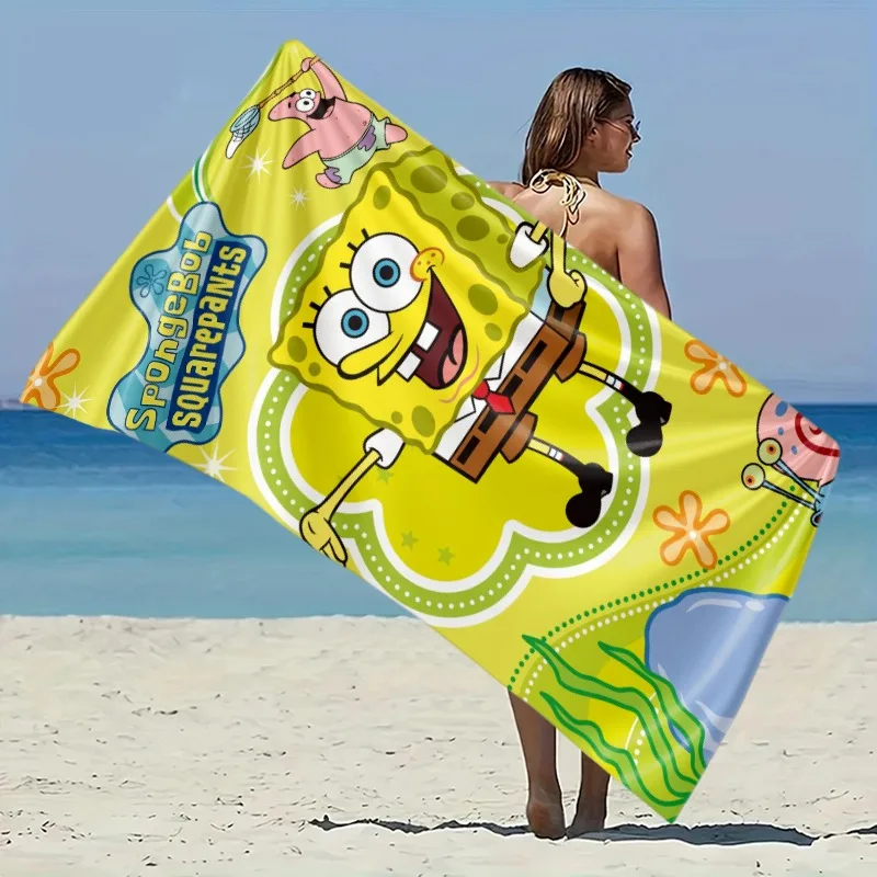 SpongeBob Beach Towel SpongeBob SquarePants Beach Towel Made from Soft Polyester Microfiber with Vibrant Underwater Design view 3