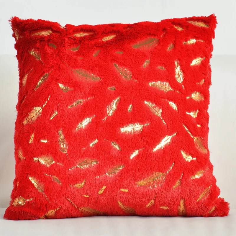 2 Stück Kunstfell Folienprint Feder Dekorative Kissenbezüge, Flauschige und Weiche Plüsch-Kissenhüllen, für Sofa, Bett, Wohnzimmer – Detail 17