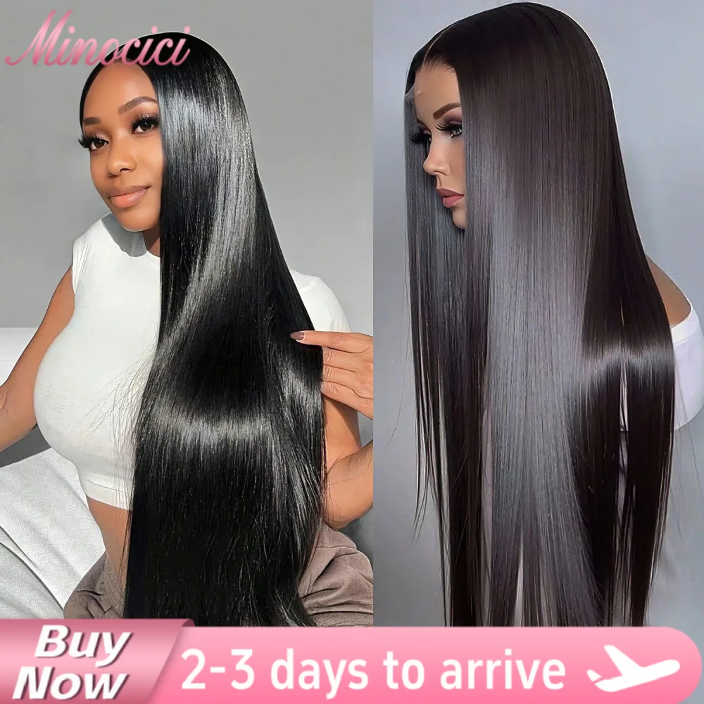 

200% Плотность Прямые Парики Человеческих Волос 13x6 Парик Фронта Шнурка Прямой HD Прозрачный Кружева Бразильский Парик 100% Человеческих Волос Для Женщин