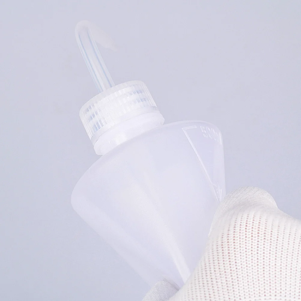 

2pcs Squeeze Plastic Bottle Clean For Tattoo Curved Mouth Safety Wash Pvc Durable Light Clear Scale Leakproof Lab Use Set Large