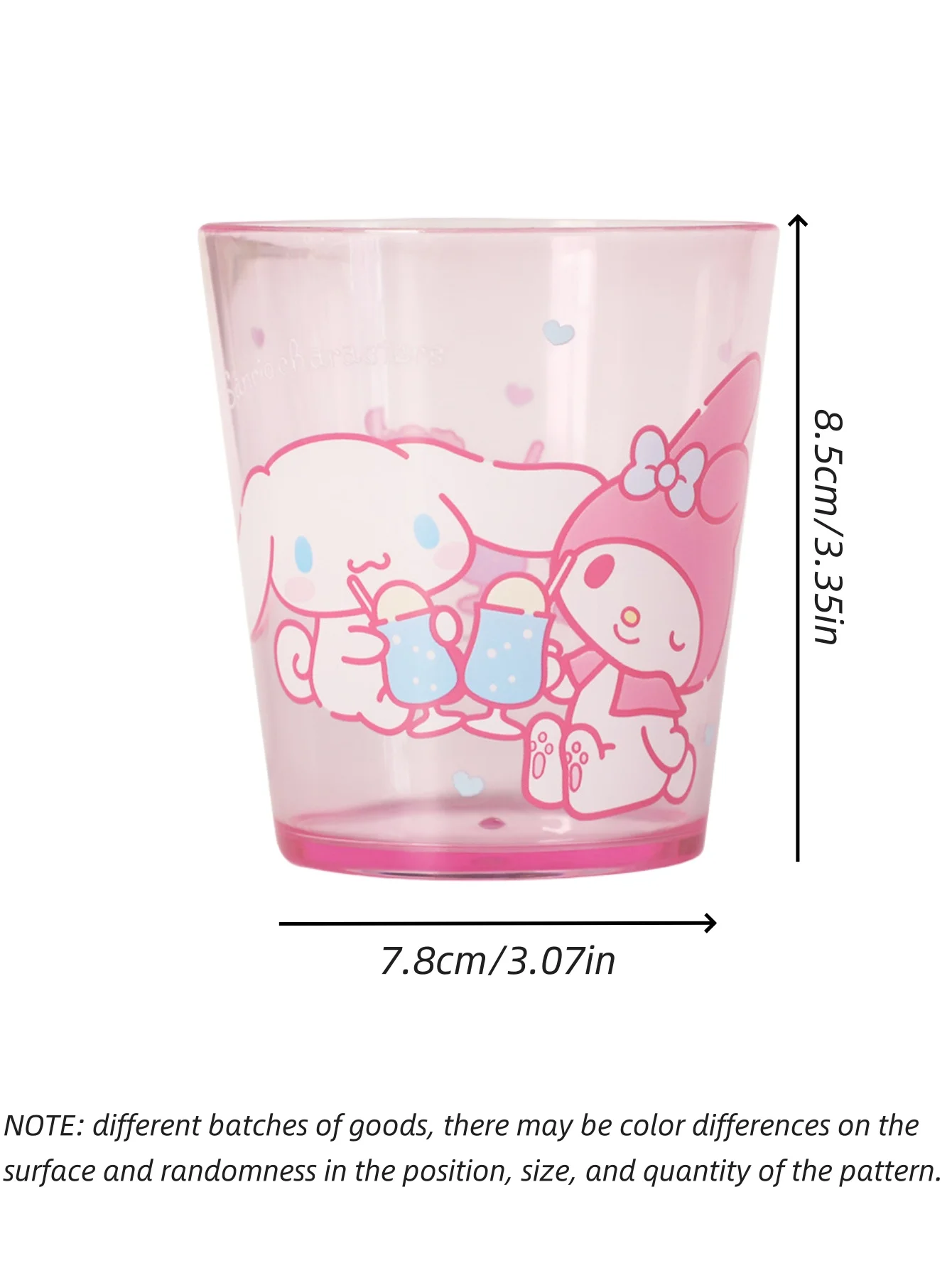 1pc New Sanrio Transparent 260ml Water Cup Cartoon Cinnamoroll Melody Thickened Drinking Cup Kuromi Hello cute Kitty Plastic Cup view 2