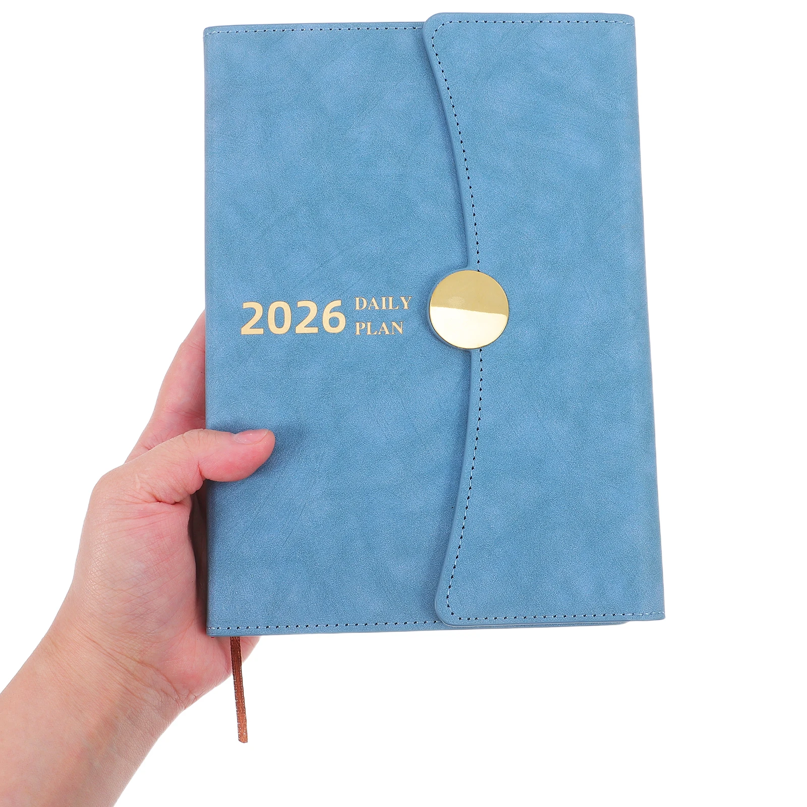 Daily Schedule Planner Notebook Sky-blue Cover Portable Monthly Index Work Student Personal Planner Notepad PU