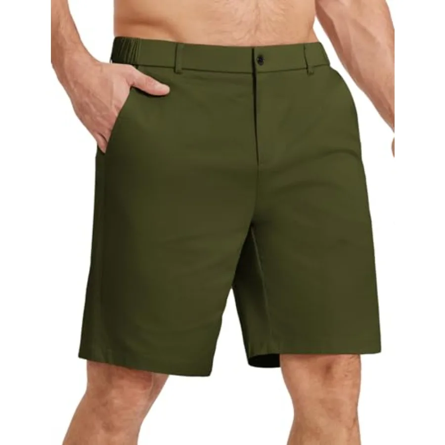 

COOFANDY Mens Casual Shorts Classic Fit Chino Dress Shorts Lighweight Stretch Flat Front Golf Shorts with Pockets