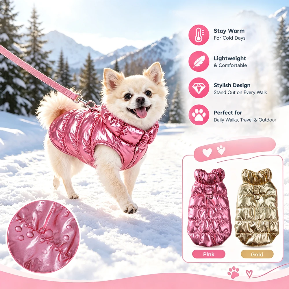 Warme Fleece-Hundejacke für Herbst und Winter, Kleidung für kleine und mittelgroße Hunde und Katzen, winddicht, für kaltes Wetter, Yorkie- und Pudel-Kostüm – Detail 14