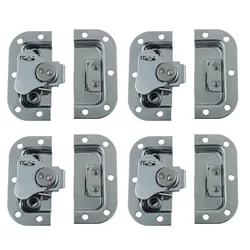 4 Sets Metal Butterfly Twist Latch Box Buckle Lock for Air Box Flight Box Cabinet Wooden Toolbox Spring Loaded Recessed Buckle