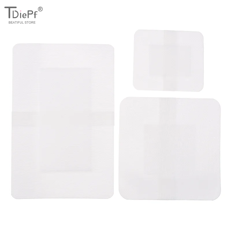 

10 шт., белые повязки на рану, дышащие марлевые подушечки с краями, мягкие нетканые повязки, самоклеящиеся повязки на рану, уличная эластичная лента