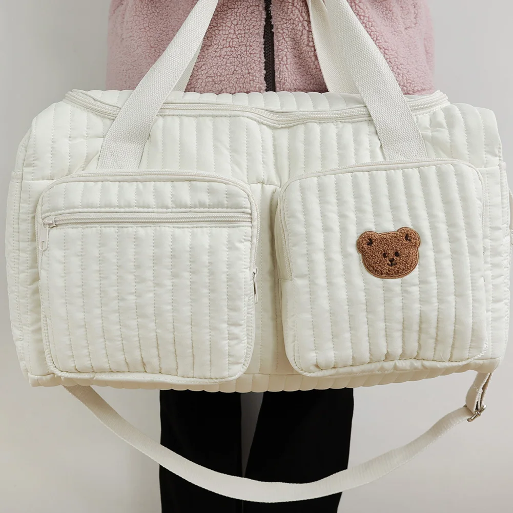 

Women's Quilted Travel Duffle Bag W/ Shoulder Large Capacity Weekender Bag Cute Travel Bag for Hospital and Weekender Traveling