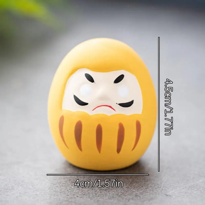 1PCS Japanese Ceramic Daruma Doll Crafts  Lucky Charm Fortune Ornament Landscape Home Desk DecorInspired Wealth Prosperity Decor