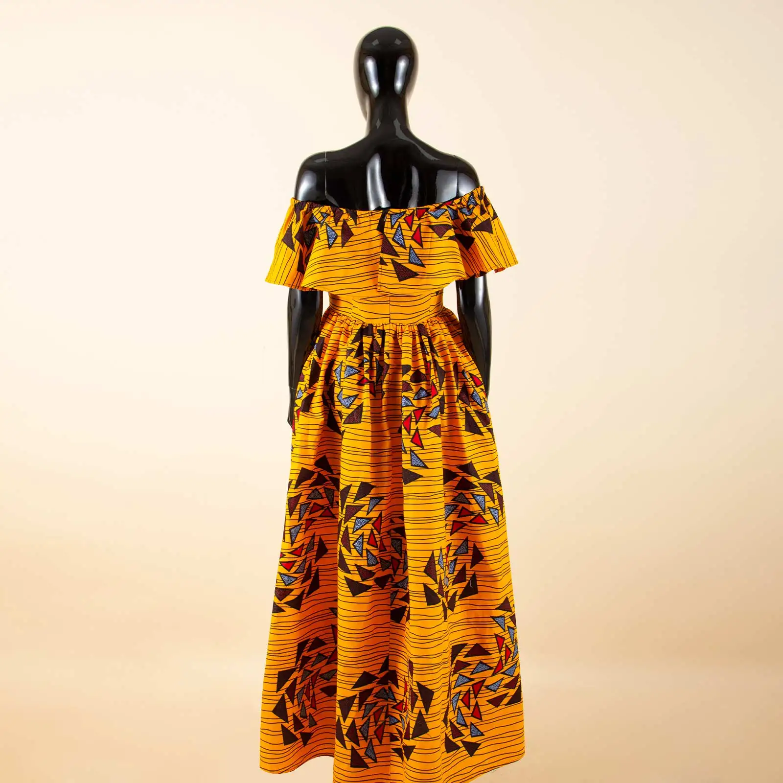African Long Maxi Dresses for Women Off Shoulder Wax Attire Party Wedding Wear A-line Dress Casual Print AFRIPRIDE S1925099