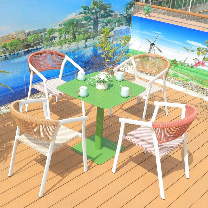 Outdoor villa terrace table and chair courtyard balcony leisure table and chair three-piece outdoor