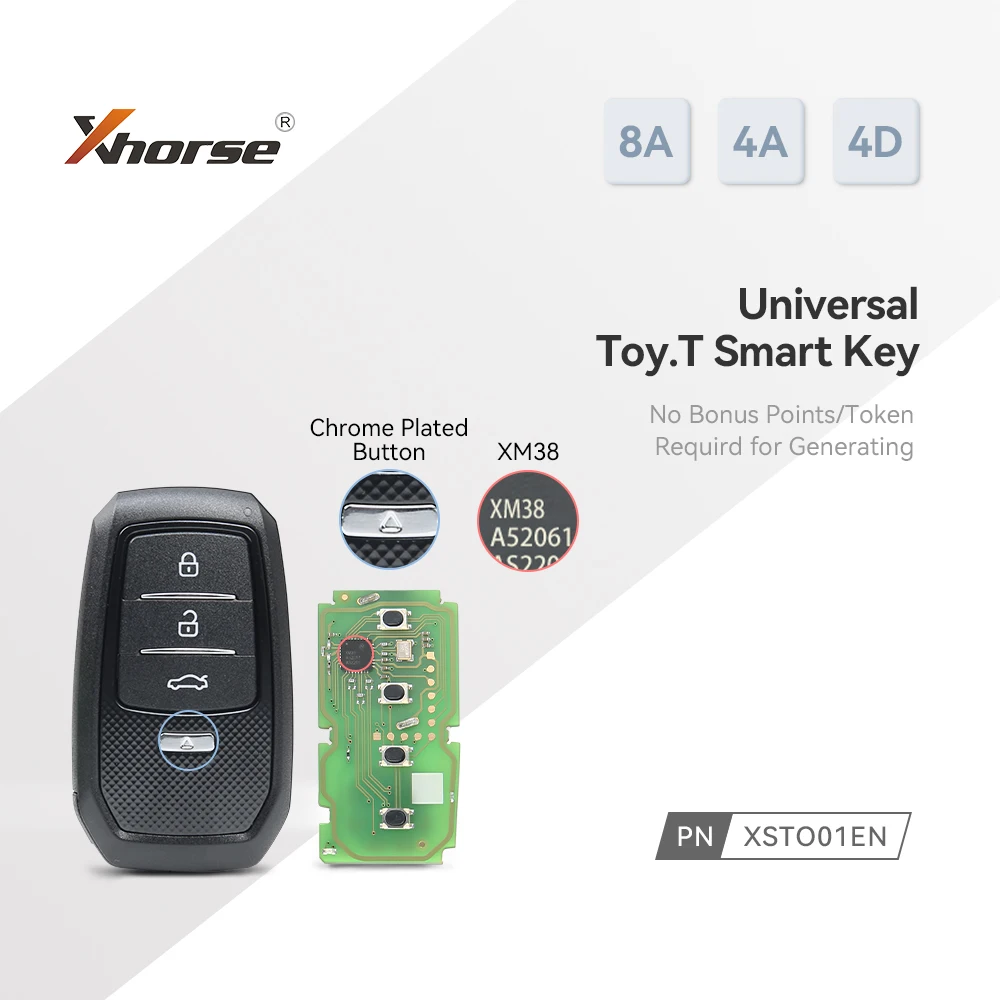 XSTO01EN key Xhorse FENG.T Univeral TOY.T Smart Remote Key for Toyota XM38 Support 4D 8A 4A All in One