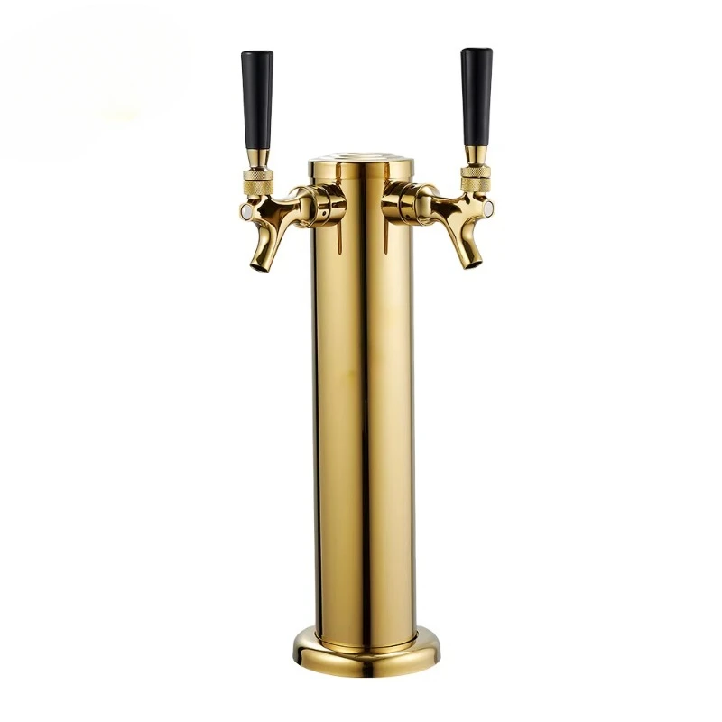 Dispensador de torre de cerveza de barril de acero inoxidable con doble grifo, columna de cerveza para fiestas en Bar