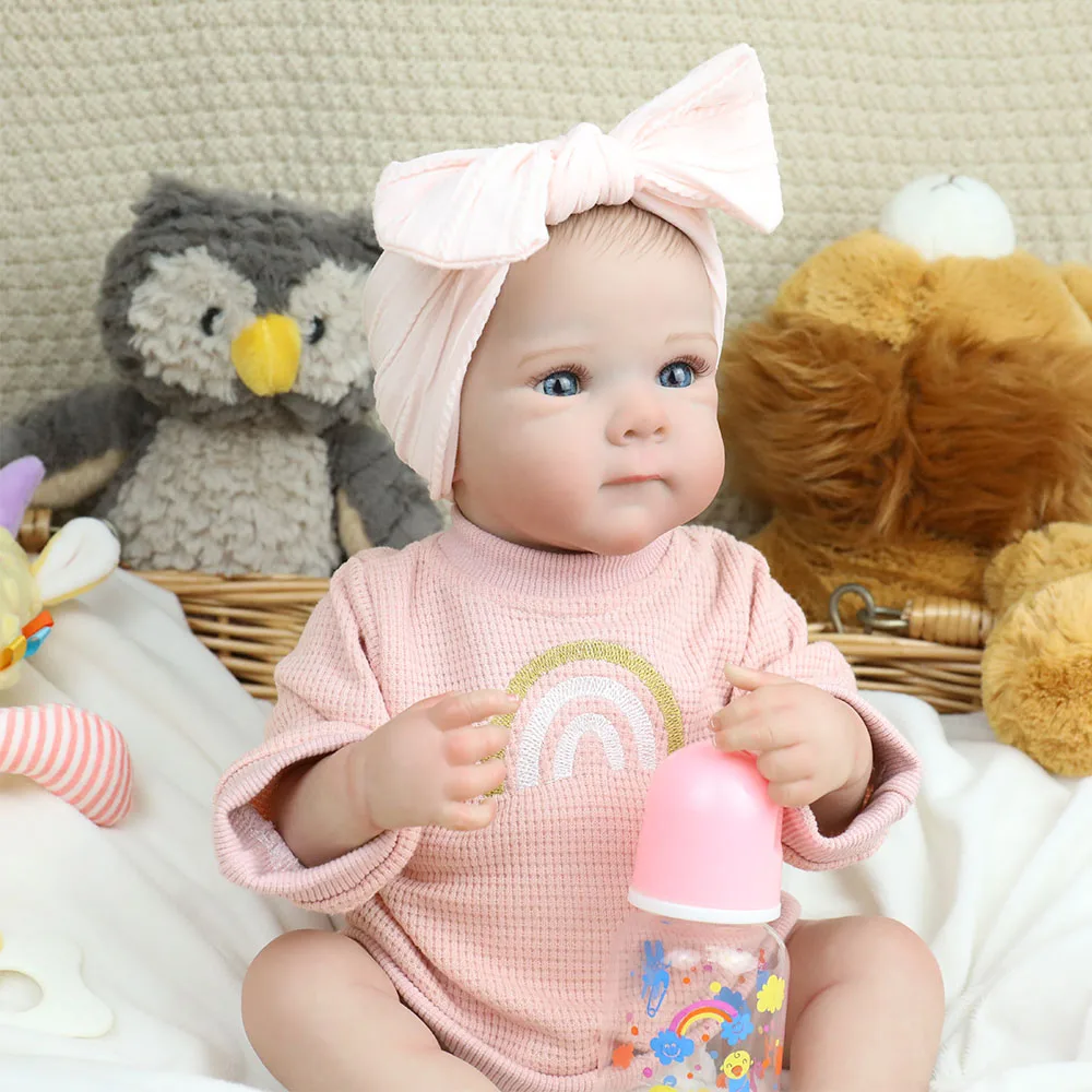 19inch Bebe Reborn Baby Newborn Doll Girl Bettie Full Body Vinyl Silicone Cuddly Hair-painted Doll Kids Girls Christmas Gifts