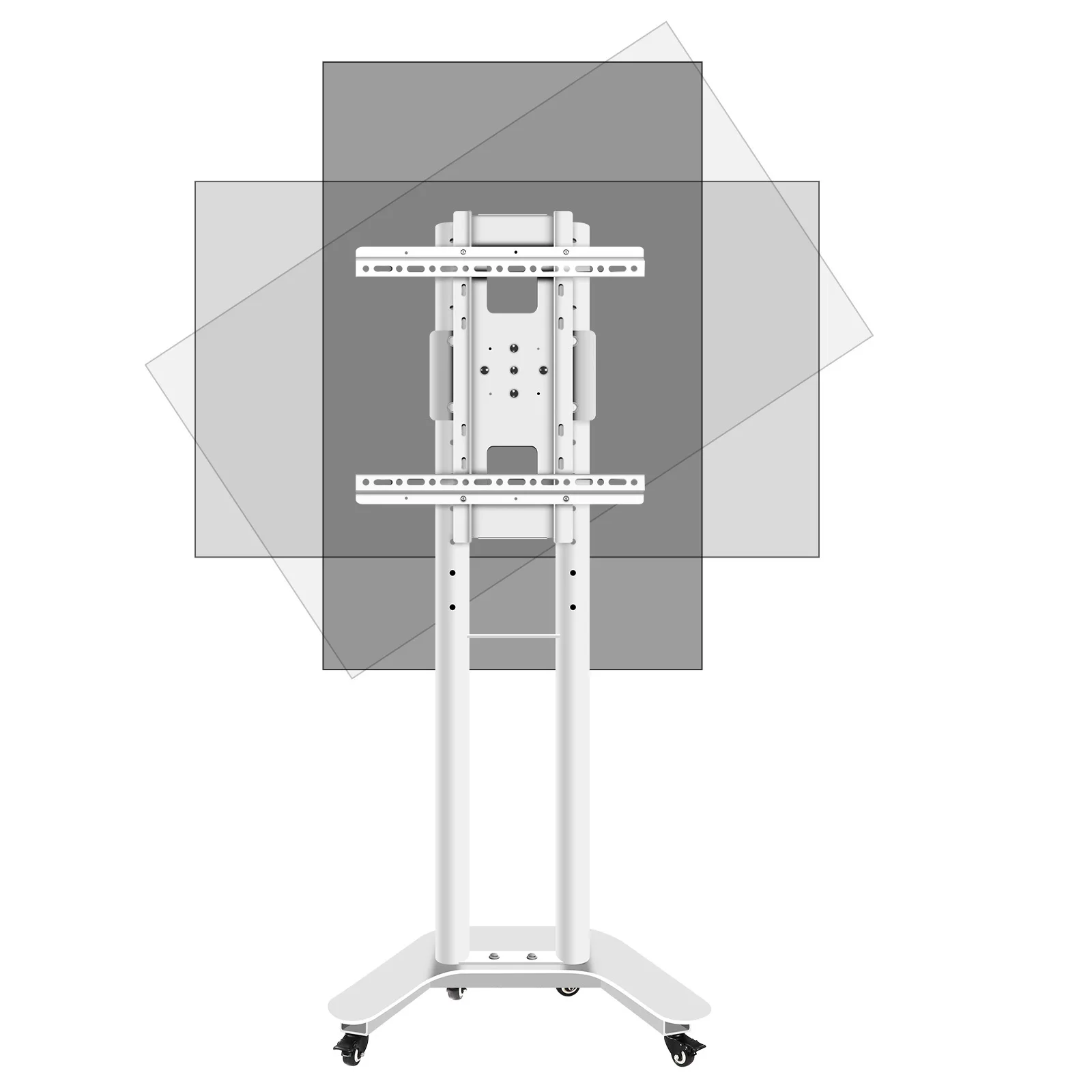 HILLPORT TV Mounts Carts 32-65 Inch Pc Smart TV Screen Stand Mobile With Wheel Portrait to Landscade Rotate 360 Degrees SC5255