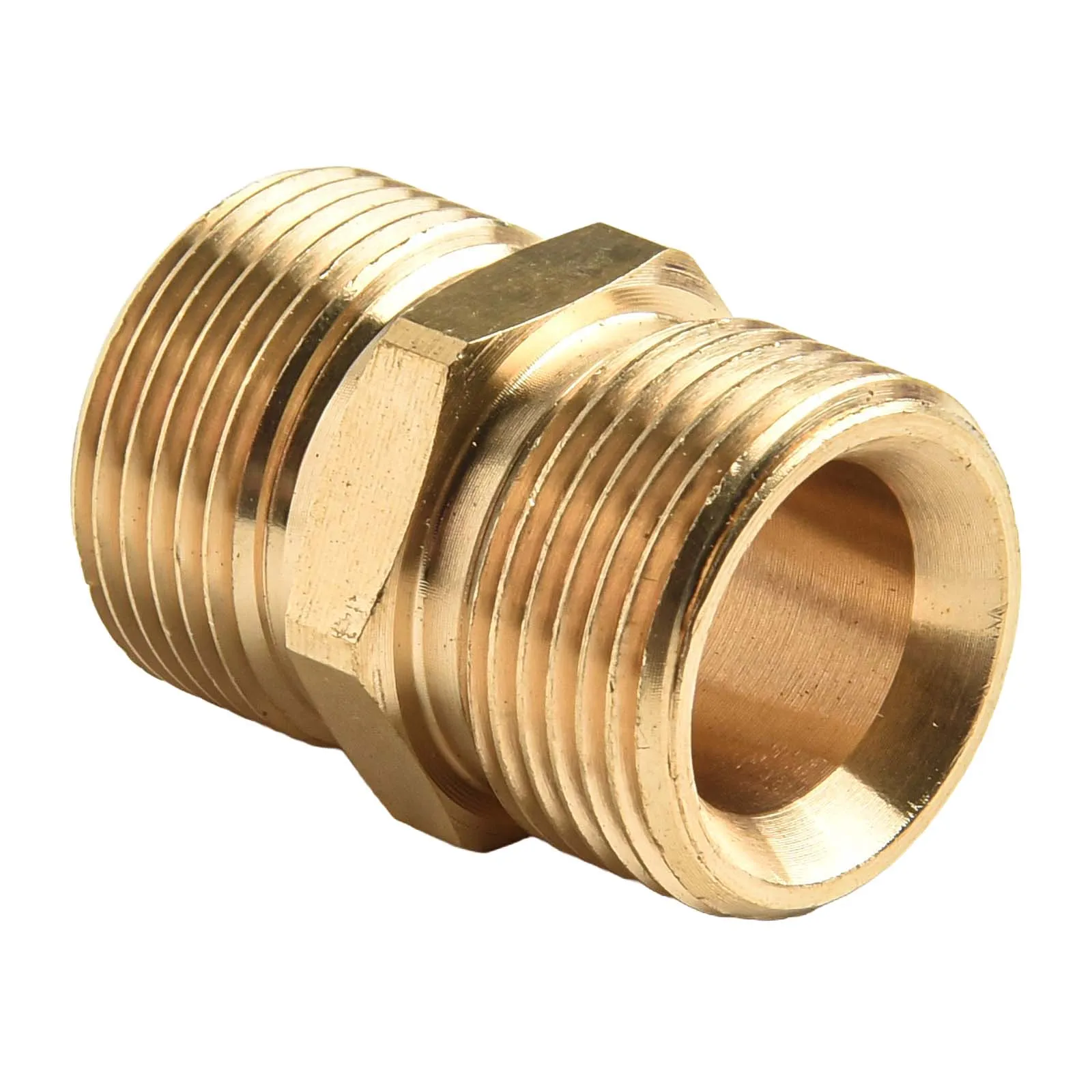 2 Pcs Brass Pressure Washer Hose Extension Adapter M22 Metric Male To Male Tool Household Garden Watering Equipment Accessories