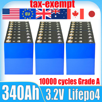 10000 cycles New 3.2V 340ah 320ah Lifepo4 battery DIY 12V 24V 48V RV 3C Grade A solar energy marine rechargeable battery No tax