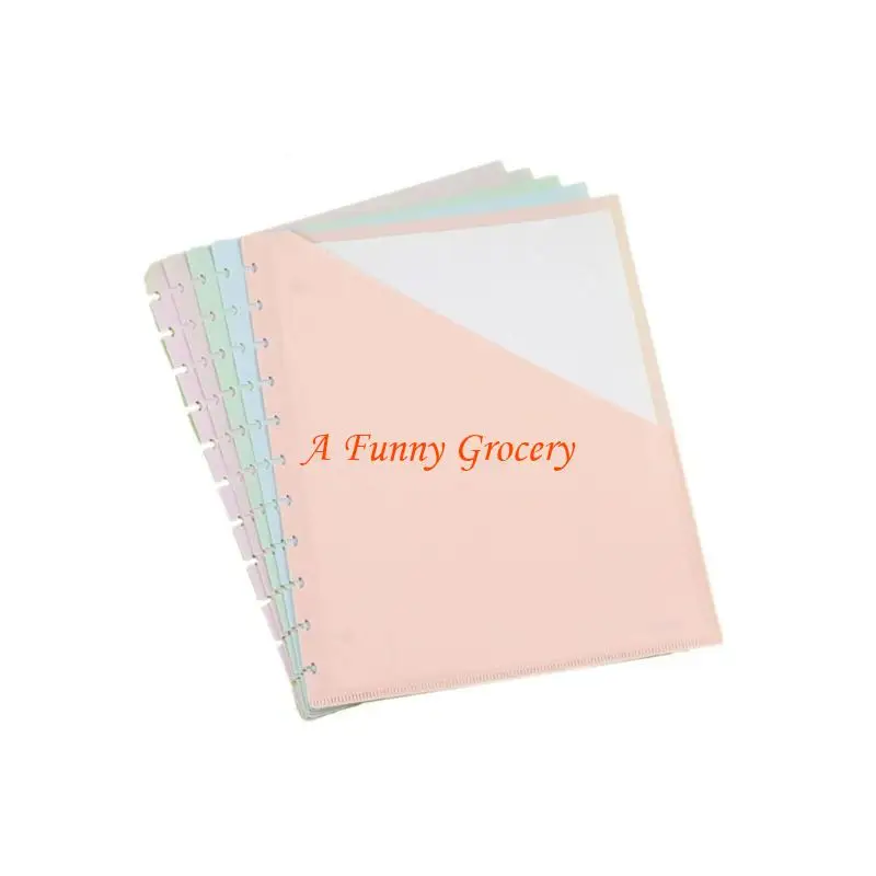 652E 5Pcs 11 Holes Binder Dividers with Pocket 3 Hole Punched Notebook Refill Paper