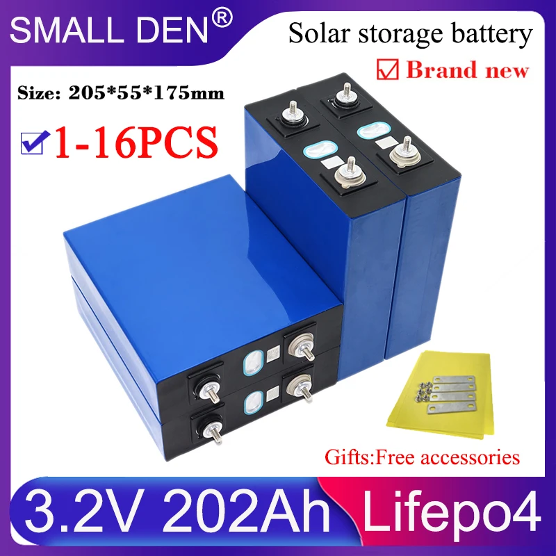 New 3.2V 102Ah 202Ah Lifepo4 Rechargeable Battery Grade A 3C High power DIY 4S 12V 24V Golf Cart Yacht EV RV Home Solar inverter