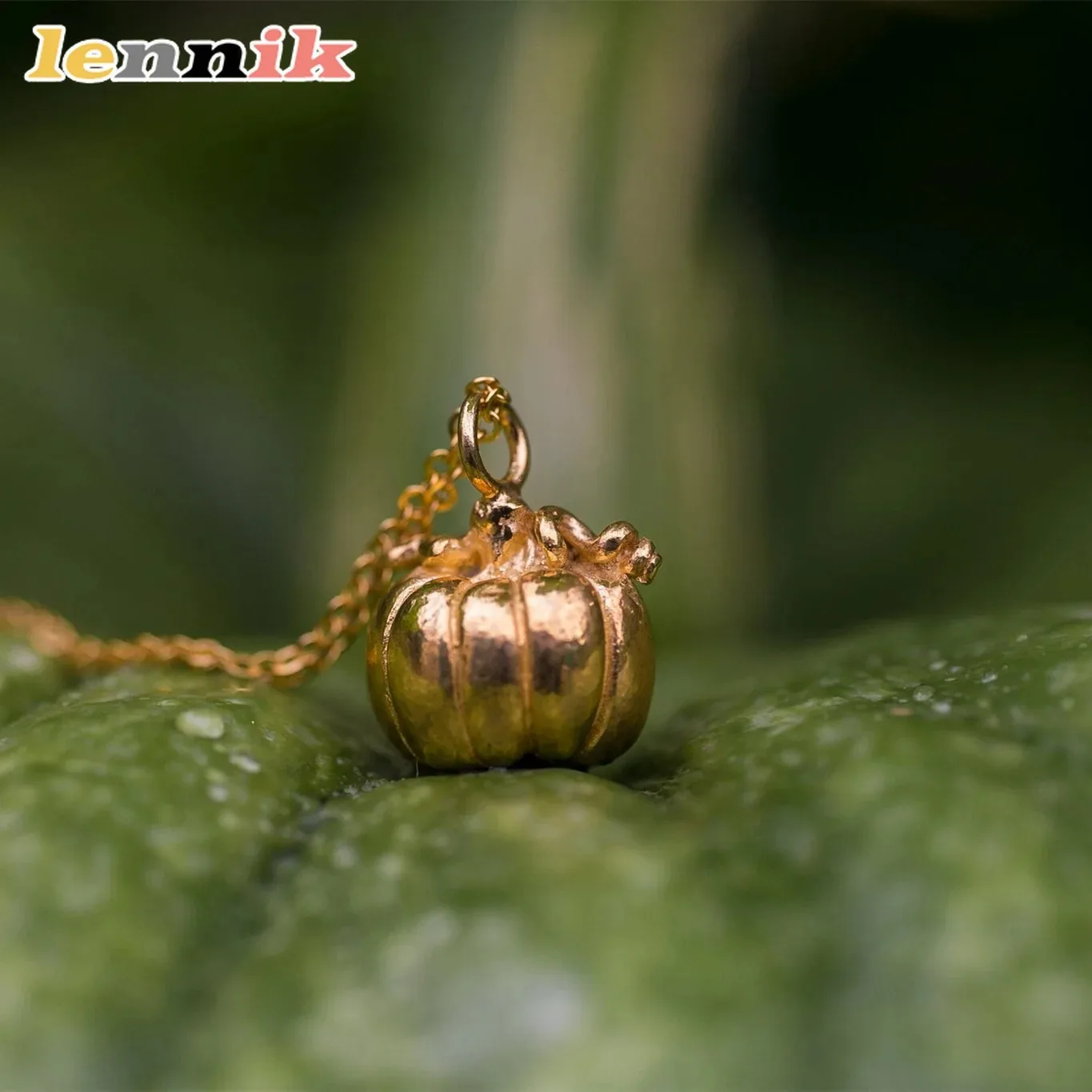 LENNIK Unique Halloween Jewelry - Magic Pumpkin Necklace, Vintage Copper Gold-Plated, Color Retention Pendant,Limited Offer