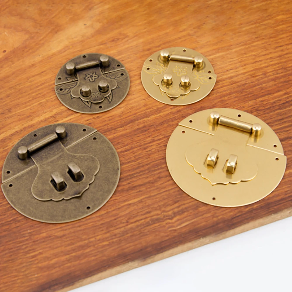 1Pcs Old Style Brass Lock Buckle Wooden Box Jewelry Box Lock Plate Cabinet Door Buckle Hardware Accessories Box Buckle