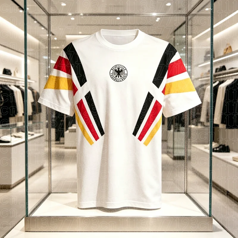 2026 Neues Deutschland-Wegtrikot für Wettbewerbe, 3D-T-Shirt, Herren, schnelltrocknend und atmungsaktiv, Fußball-Fan-Familien-Tops – Detail 5