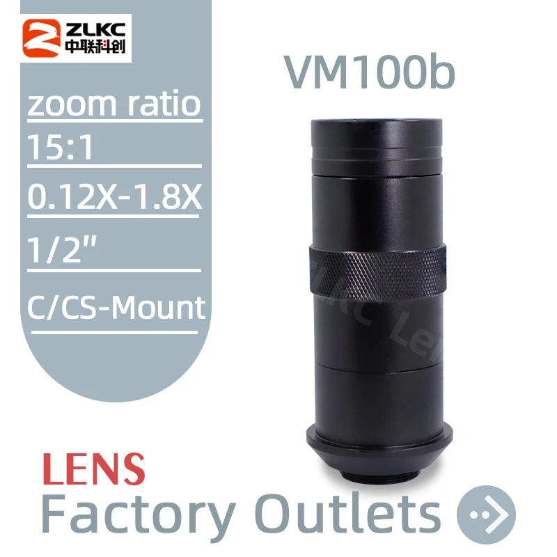 ZLKC 7X-70X 1/2 Inch C Mount Microscope Industry Lens Compatible with VGA AV TV Video Output Camera for LAB PCB FA 3Megapixel