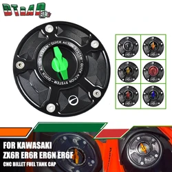 ZX-6R 2007-2017 For Kawasaki ZX6R ER-6N ER-6R ER-6F Motorcycle Accessories Quick Release Keyless CNC Fuel Gas Oil Tank Cap Cover