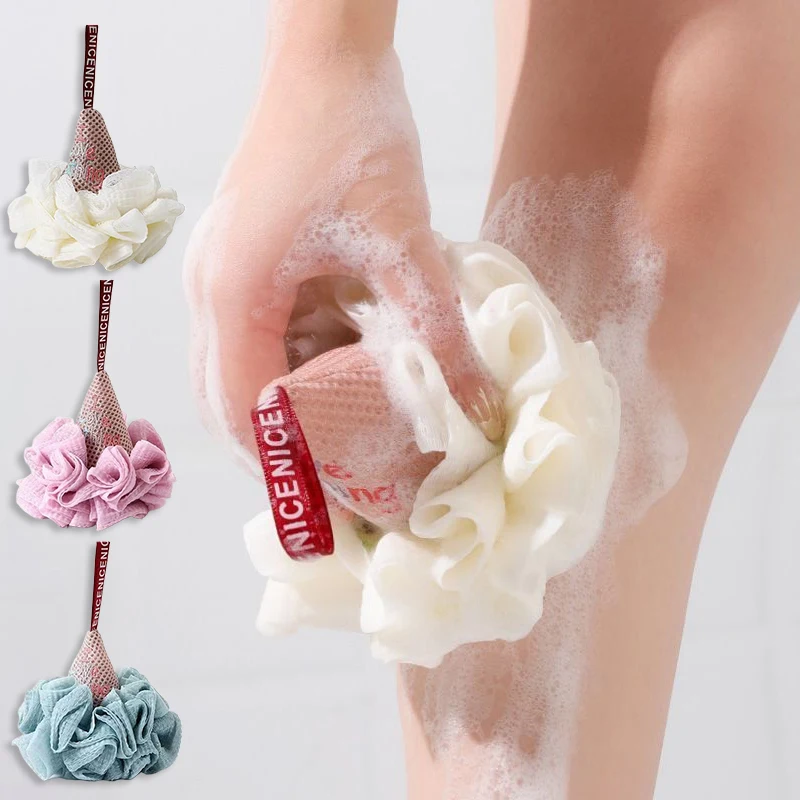 

HUA Bath Sponge Ice Cream Shape Exfoliating Loofah Body Scrubber Shower Cleaning Loofahs Bathroom Men Women Bathing Accessories