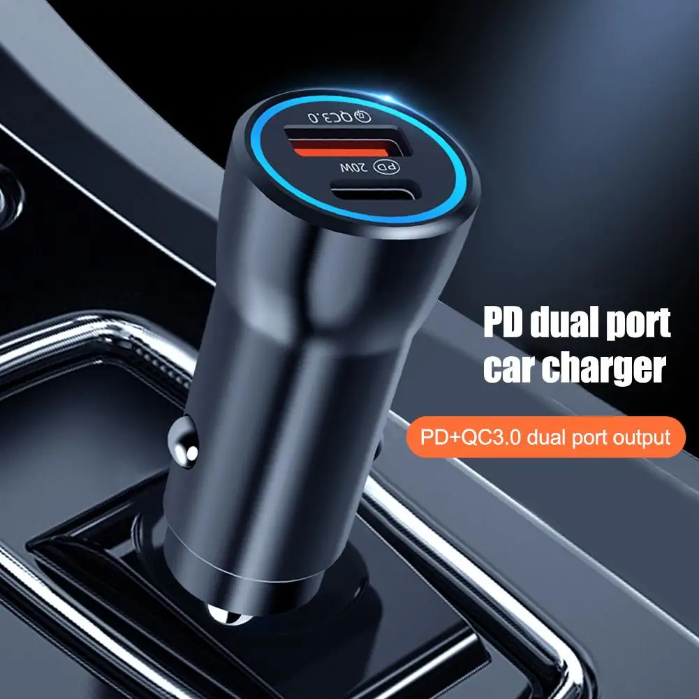 38W PD QC 3.0 Flash Car Charger Fast Charging USB C Charging For Apple IPhone 12 13 14 15 Pro/Max/Plus Quick Car Charger