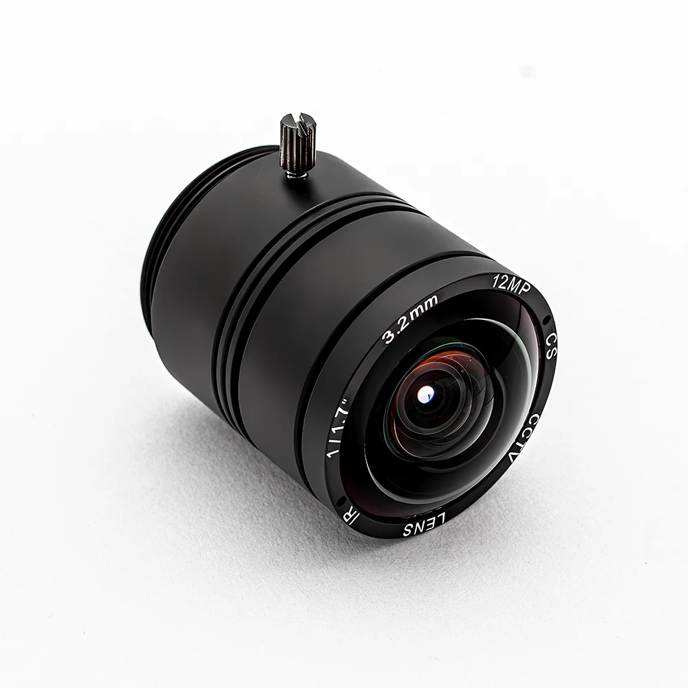 12MP CS Mount CCTV Lens 3.2mm Wide View Angle 131 Degree 1/1.7 Inch Format For Industrial Machine Vision Surveillance IP Camera