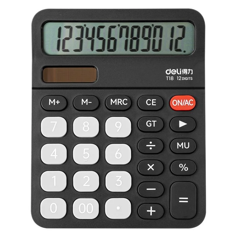12-cijferige desktoprekenmachine met grote knoppen Groot scherm Zonne-energie Student Boekhouding Financiën en commerciële rekenmachine