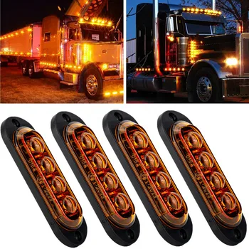 4PCS Für Lkw Anhänger Seite Freiheit Marker Lampe Wasserdicht 12V 24V Auto Boot lkw Stop Licht Schwanz blinker Lkw Zubehör