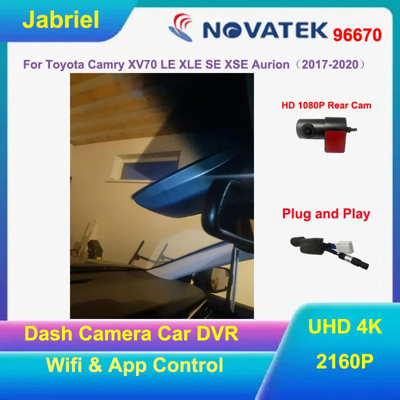 

Автомобильный видеорегистратор UHD 4K для Toyota Camry XV70 LE XLE SE XSE Aurion 2017-2024, высококачественный видеорегистратор с Wi-Fi, 2160P, специализированная видеокамера для приборной панели