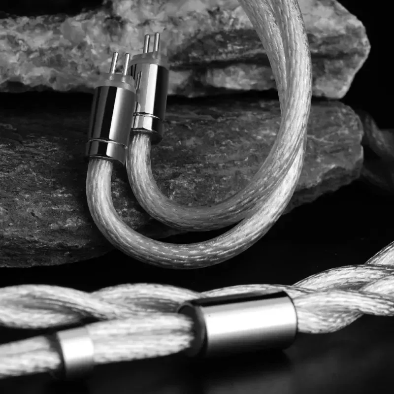 SIMGOT LC7 Kabel Peningkatan HIFI OFC Kabel 18AWG Tunggal Berlapis Perak untuk Monitor In-Ear Kabel Audiophile 3.5 + 4.4Mm Steker Dapat Dilepas