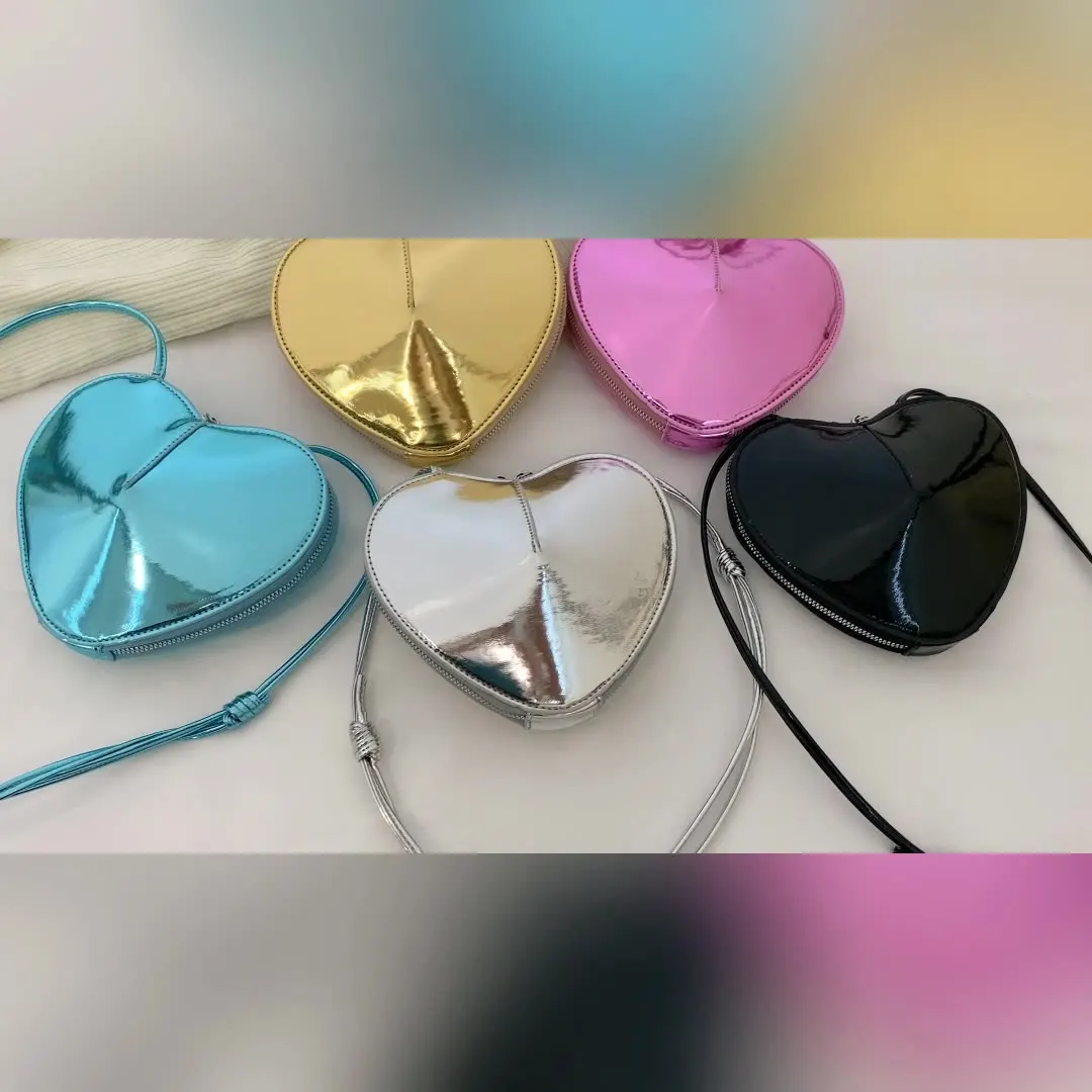 Ladies Quality Love Sling Purses Women's Heart Shaped Phone Bags Designer PU Mini Wallet Luxury Brand Solid Small Crossbody Bags