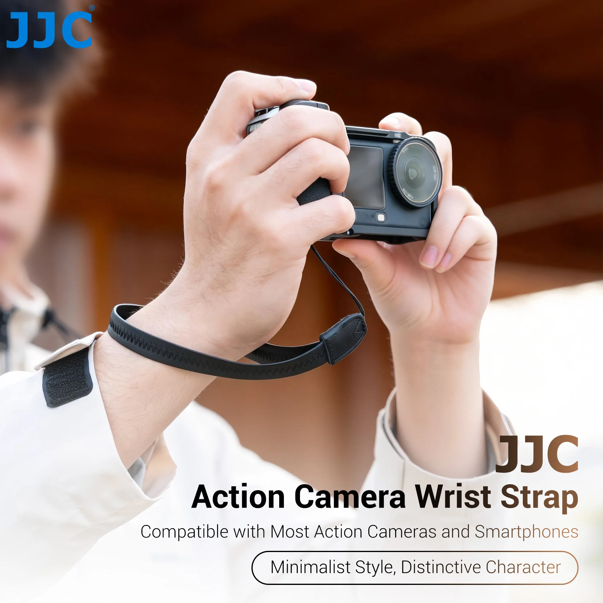Correa de Muñeca JJC para Cámara de Acción y Teléfono Móvil, Compatible con DJI Osmo Pocket 4 3 GoPro Hero 13, Correa de Mano con Rosca de 1/4"-20 y Soporte para Teléfono