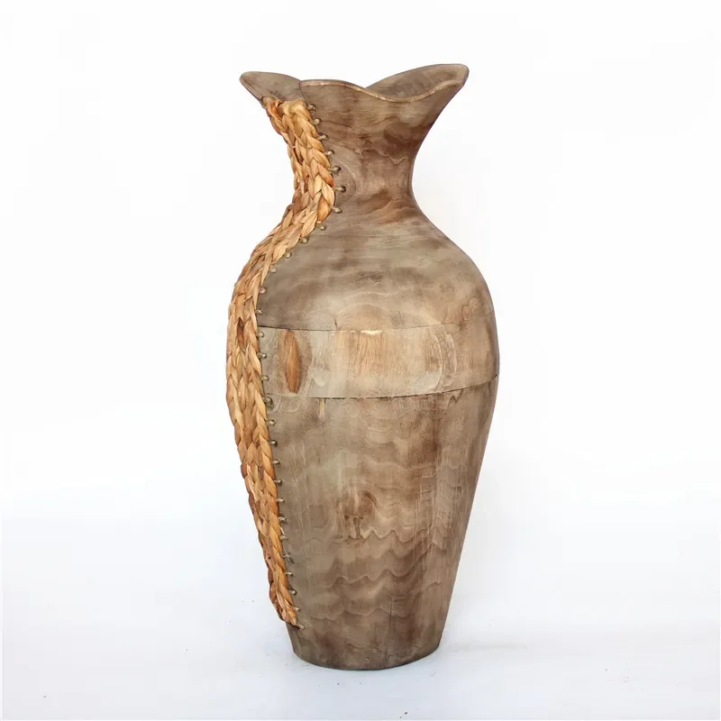 Handmade Pomelo and Paulownia Woven Flower Bucket Painting Tube Utensil Decorative Container Mixed Matched Design Factory